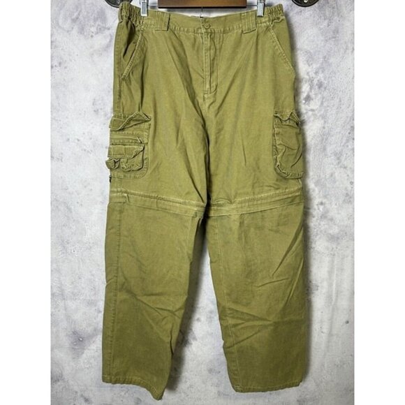 Vintage Redhead Zip Off Cargo Pants Mens 36x32 Green Outdoor Hiking - Picture 1 of 12